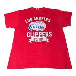 LA Clippers ‘It's Time’ Playoff NBA PROMO Chumash Casino Red T-shirt Men Sz XL